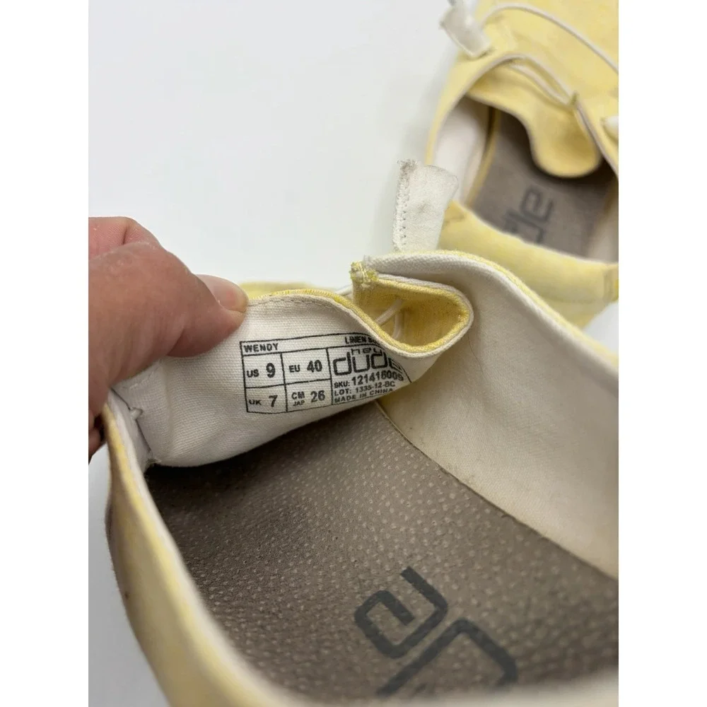 Hey Dude Wendy Linen Sunshine Shoes Women's Size 9 Slip Ons Comfort Shoe Yellow